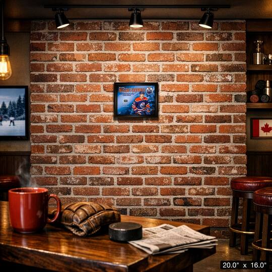 Ryan Nugent-Hopkins 16" x 20" PhotoGlass Frame with Authentic NHL Game-Used Net – Edmonton Oilers 20" x 16"